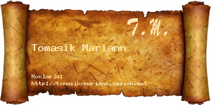 Tomasik Mariann névjegykártya