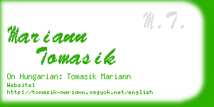mariann tomasik business card